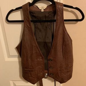 Abercrombie and Fitch leather vest size small